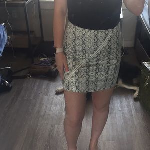 Snakeskin zip up skirt